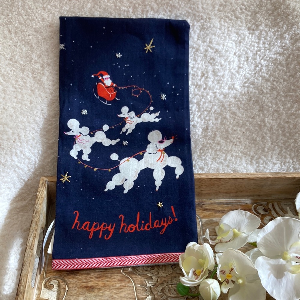 Anthropologie💕Holiday✨vibes✨Dish✨Towel✨with✨Sparkling✨accents✨